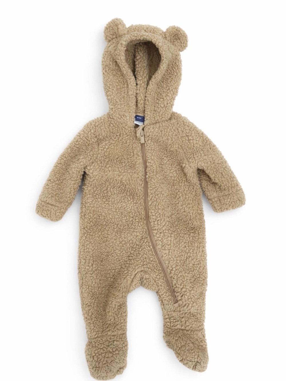 Old Navy Tan Sherpa Hooded Baby One-Piece